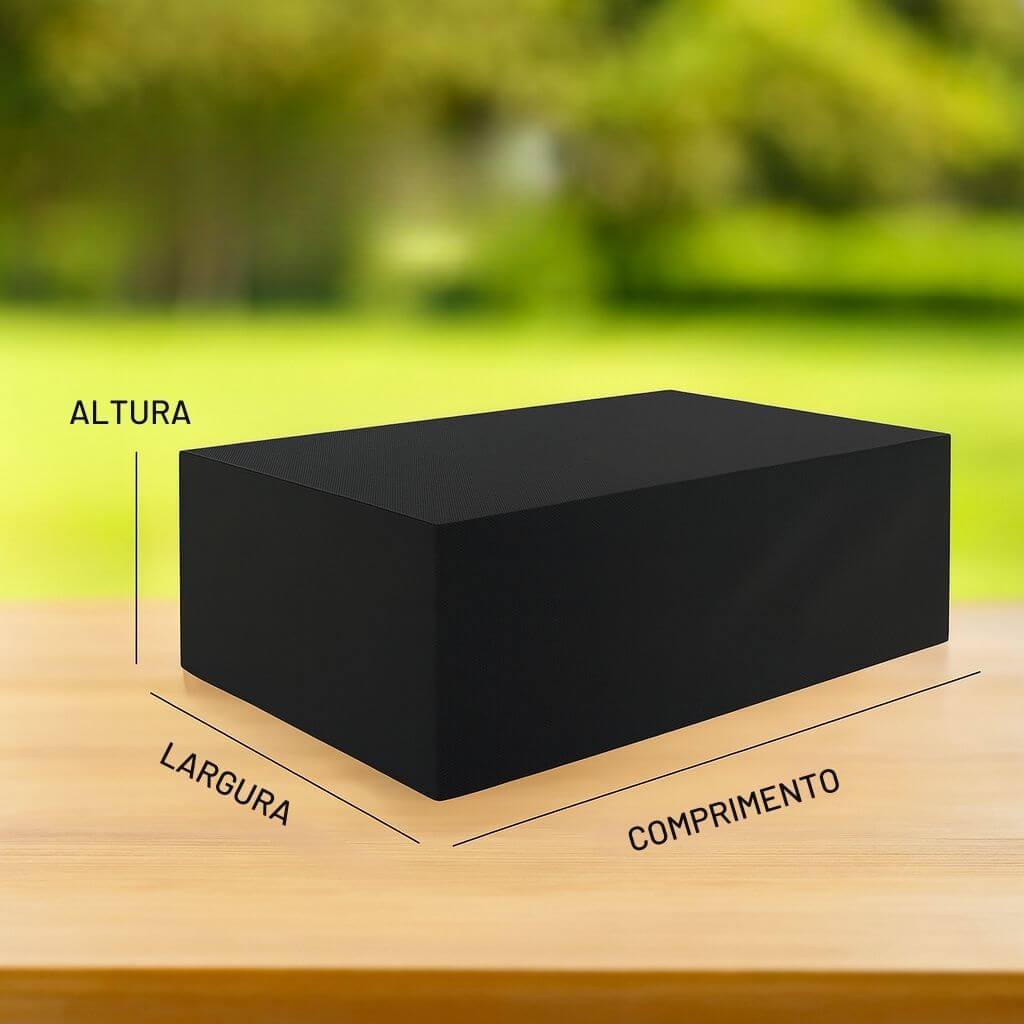 Capa Impermeável Retangular para Móveis Externos Preta