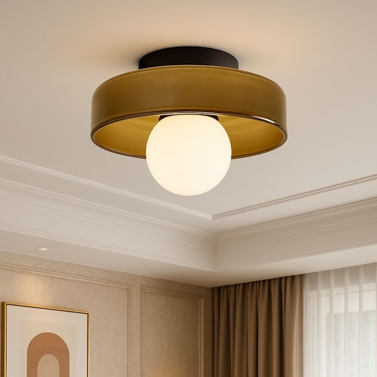 Luminária Plafon de Vidro Moderno Nórdica