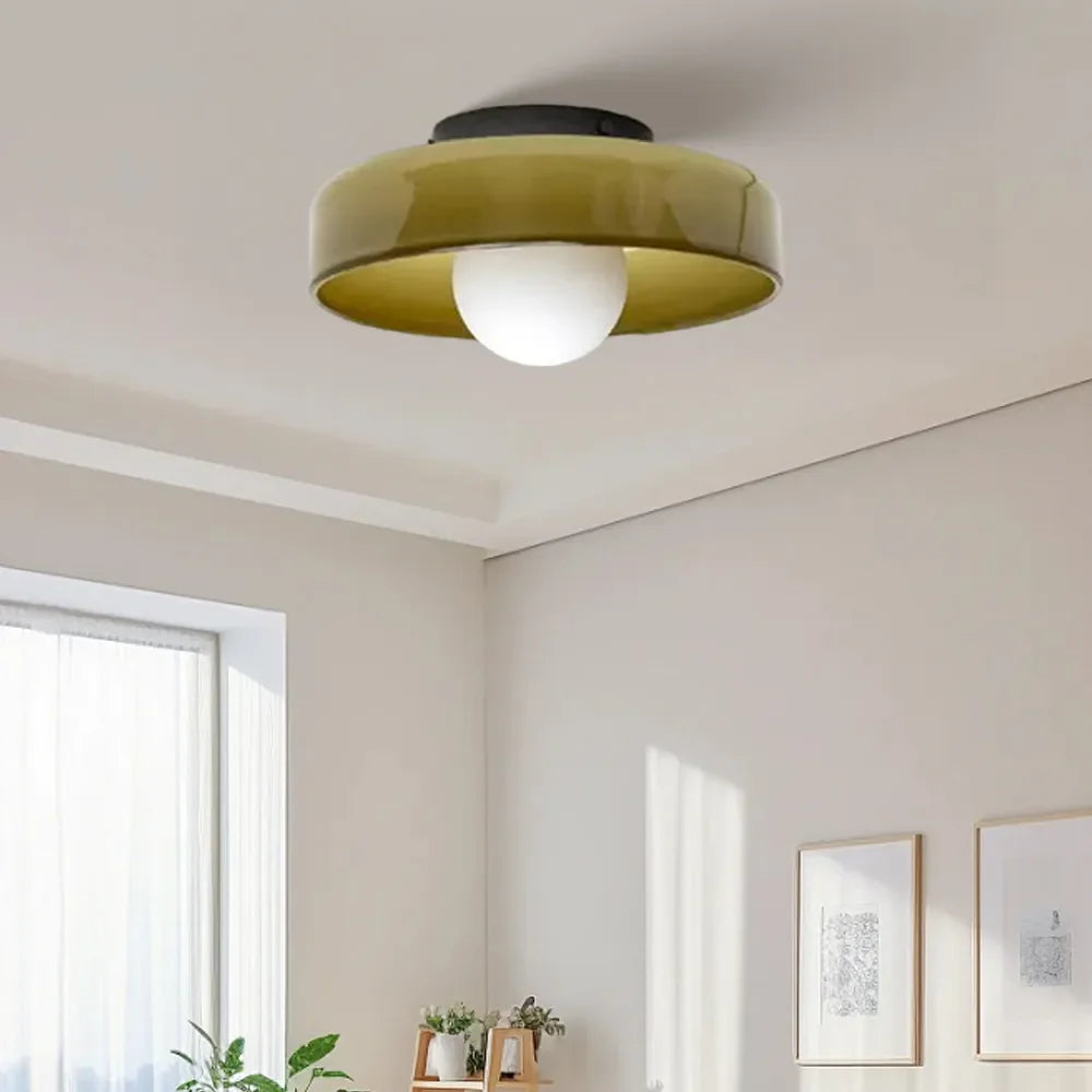 Luminária Plafon de Vidro Moderno Nórdica