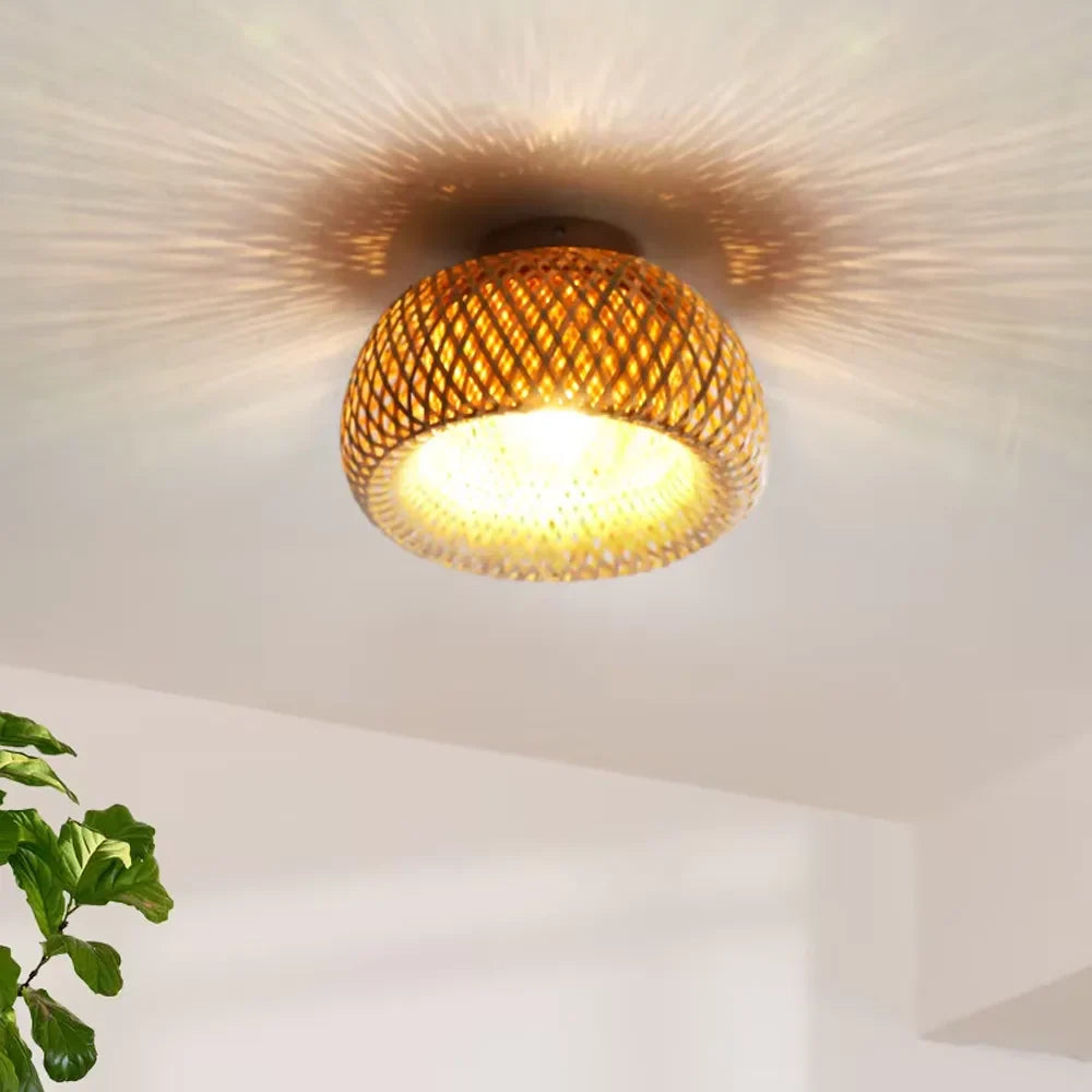 Luminária de Teto de Bambu