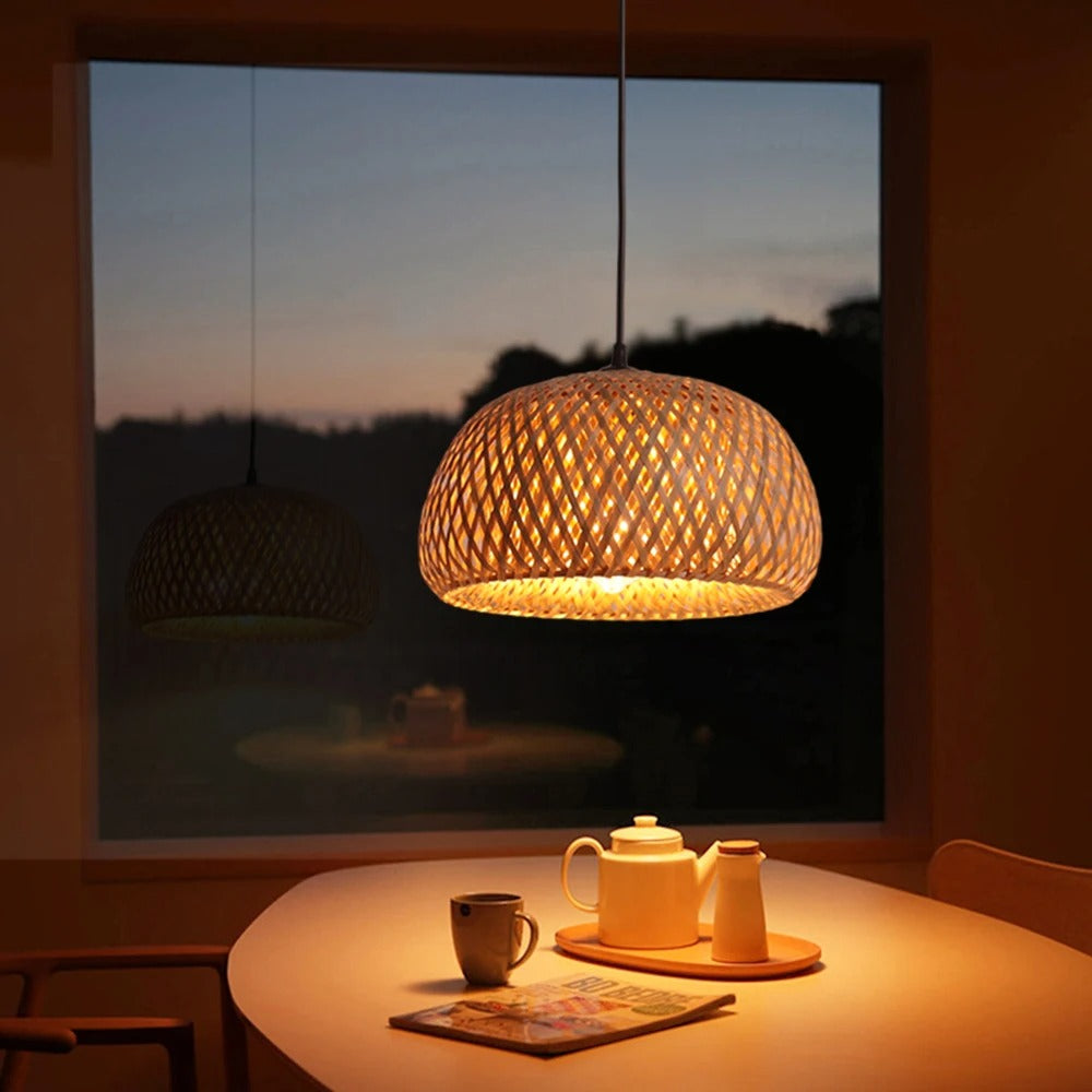 Luminária Pendente Bambu Organic Loom