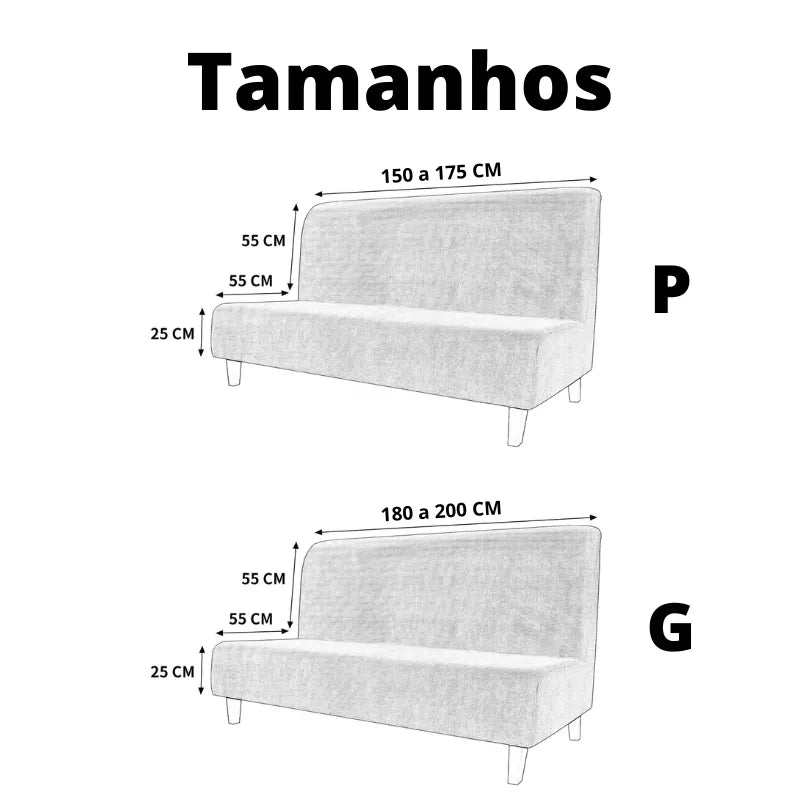 Capa para Sofá Cama sem braço Reclinável - Vinho