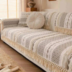 Capa de Sofá em Algodão e Linho com Design 3d Estilo Boho