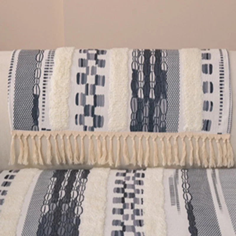 Capa de Sofá em Algodão e Linho com Design 3d Estilo Boho