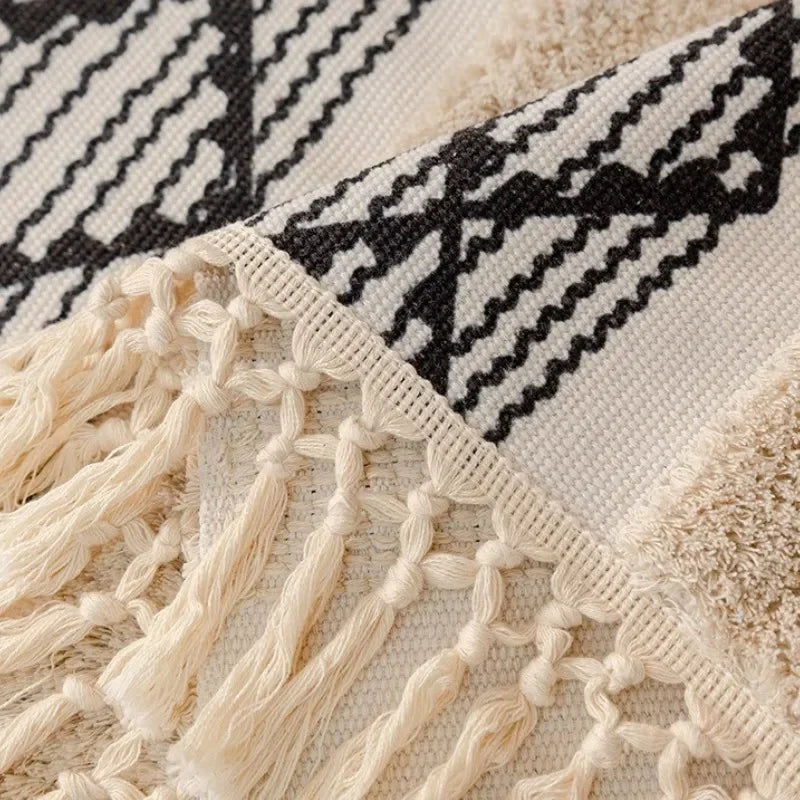 Capa de Sofá em Algodão e Linho com Design 3d Estilo Boho