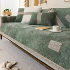 Capa para Sofá em Chenille Antiderrapante Protetora Verde